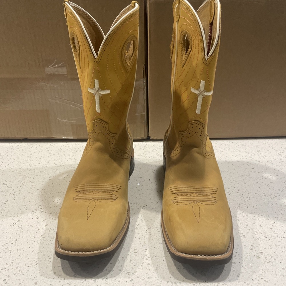 Twisted X Boots Ladies 9" Ruff Stock Sand Pink Cross WRS0034 Women's Size 9.5 B